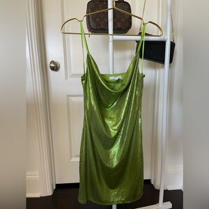 Sincerely Jules green mini dress
